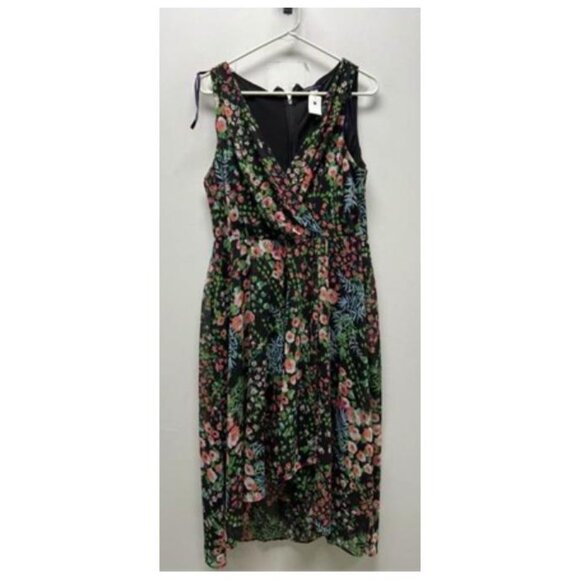 NEW Tommy Hilfiger Womens Floral Print Faux-Wrap Dress sz 14 - Picture 3 of 3